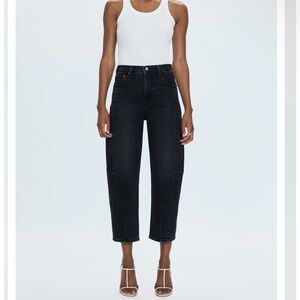 EUC Pistola Black ELI HIGH RISE BARREL JEAN - 24